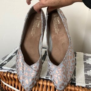 Toms Flats Cheetah Rose Gold Metallic